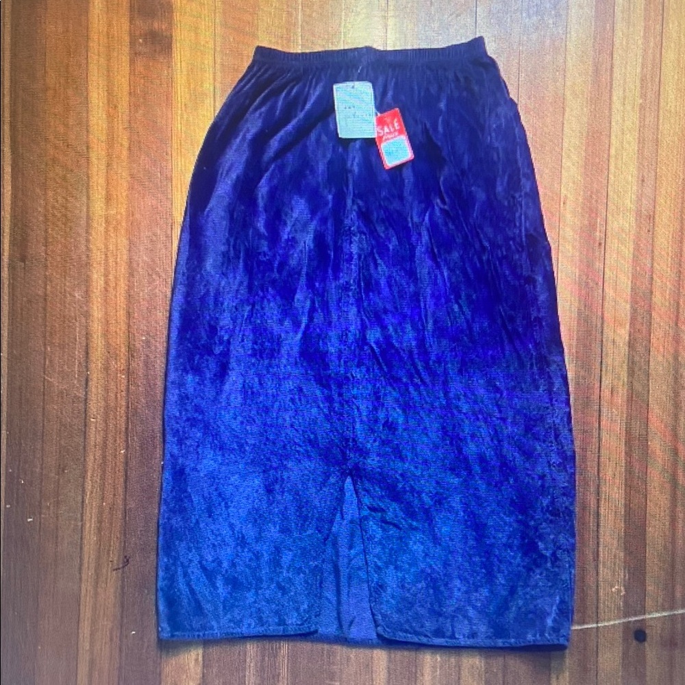 Elegant Blue Velvet Skirt